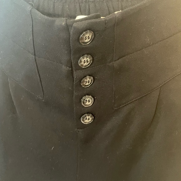 Anthropologie brand wide leg knit pant with front button yoke. Side pockets - Picture 2 of 6